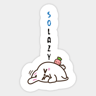 so lazy rabbit design Sticker